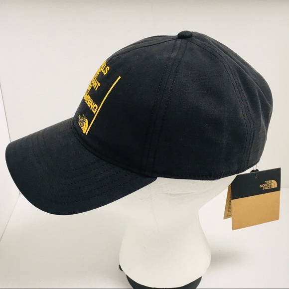 THE NORTH FACE Walls Are Meant For Climbing Baseball Hat Ball Cap Black NEW NWT - Picture 5 of 10